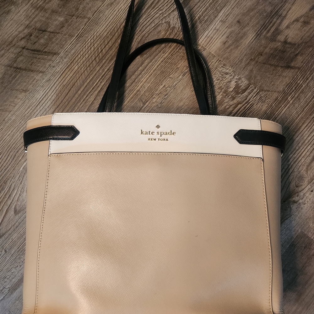 Kate Spade Cream and Black Tote Bag